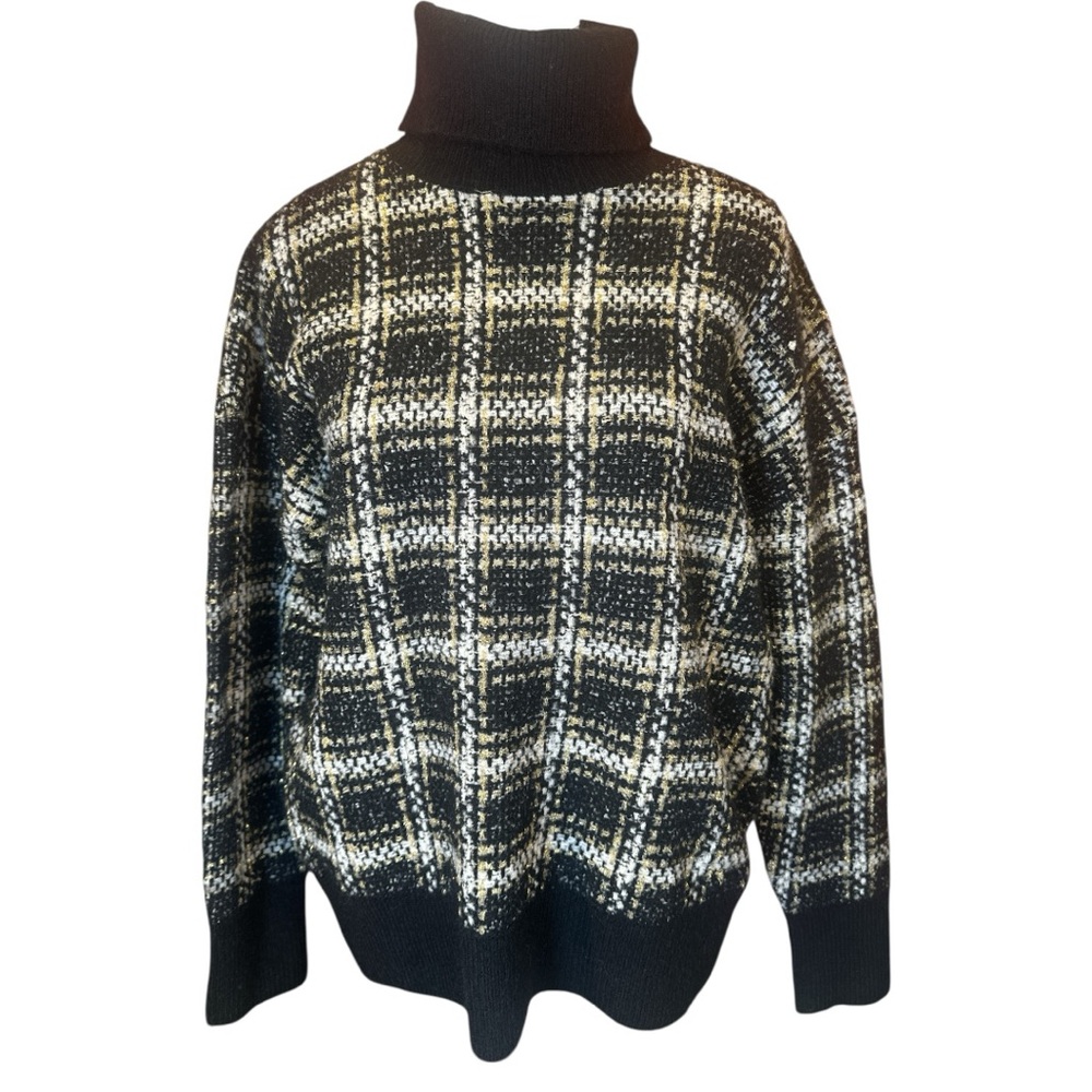 Splendid NWT “Ginny” Plaid Turtleneck Sweater - Picture 6 of 12